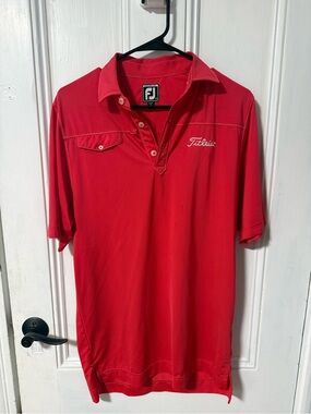 Titleist FootJoy Red Short-Sleeve Polo S